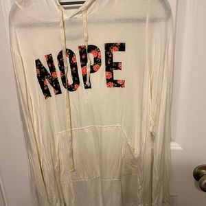 Long sleeve T shirt with hoodie